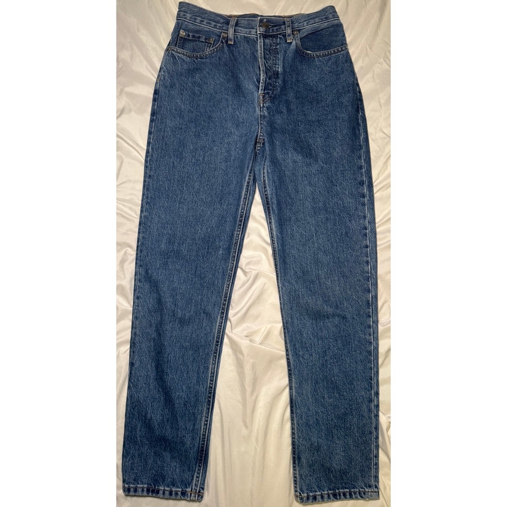 Everlane High Rise Straight Leg Jeans Womens 27‎ Medium Blue Wash Minimalist